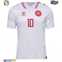 Moški Nogometni dresi Danska Christian Eriksen #10 Gostujoči EP 2024 Kratek Rokav